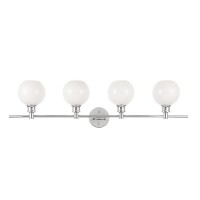 Collier 4 Light Chrome And Frosted White Glass Wall Sconce