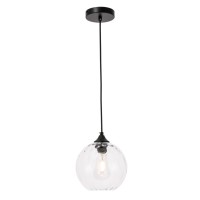 Cashel 1 Light Black And Clear Glass Pendant