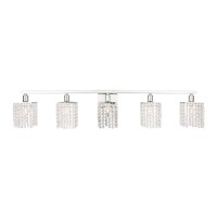 Phineas 5 Light Chrome And Clear Crystals Wall Sconce