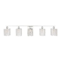 Phineas 5 Light Chrome And Clear Crystals Wall Sconce