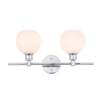 Collier 2 Light Chrome And Frosted White Glass Wall Sconce