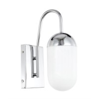 Kace 1 Light Chrome And Frosted White Glass Wall Sconce