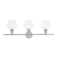 Gene 3 Light Chrome And Clear Glass Wall Sconce