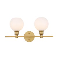 Collier 2 Light Brass And Frosted White Glass Wall Sconce