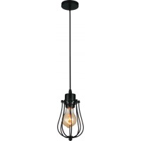 1 Light Down Mini Pendant With Black Finish