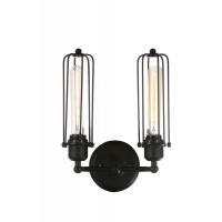 2 Light Wall Sconce With Black Finish