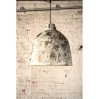 Rustic White Metal Pendant Light