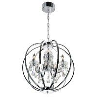 5 Light Up Chandelier With Chrome Finish