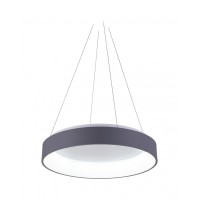 Led Drum Shade Pendant With Gray & White Finish