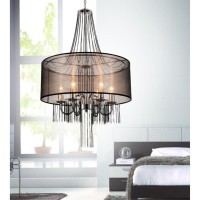 6 Light Drum Shade Chandelier With Chrome Finish