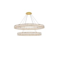 Monroe Integrated Led Light Gold Chandelier Clear Royal Cut Crystal