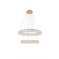 Monroe Integrated Led Chip Light Gold Chandelier Clear Royal Cut Crystal