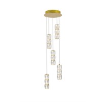 Polaris Led Light Gold Pendant Clear Crystal