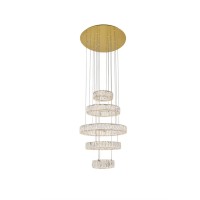 Monroe Integrated Led Chip Light Gold Chandelier Clear Royal Cut Crystal