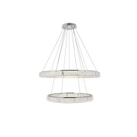 Monroe Integrated Led Light Chrome Chandelier Clear Royal Cut Crystal