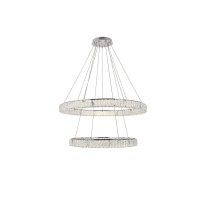 Monroe Integrated Led Light Chrome Chandelier Clear Royal Cut Crystal