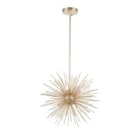 6 Light Chandelier With Gold Leaf Finish