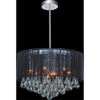 6 Light Drum Shade Chandelier With Chrome Finish