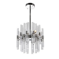 3 Light Mini Chandelier With Polished Nickel Finish