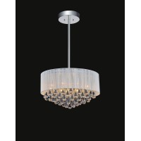 9 Light Drum Shade Chandelier With Chrome Finish