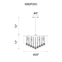 9 Light Drum Shade Chandelier With Chrome Finish