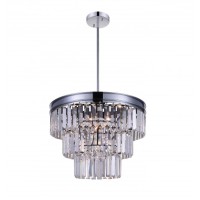 5 Light Down Chandelier With Chrome Finish