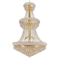 32 Light Down Chandelier With Gold Finish