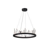 Led Chandelier With Black Finish