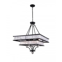 8 Light Chandelier With Black Finish