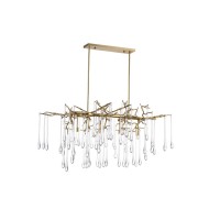 10 Light Chandelier With Gold Leaf Finish