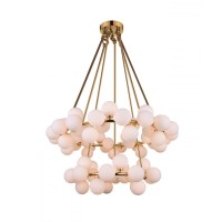 70 Light Chandelier With Satin Gold Finish