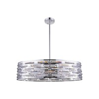 8 Light Drum Shade Island Light With Chrome Finish