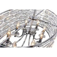 8 Light Drum Shade Island Light With Chrome Finish