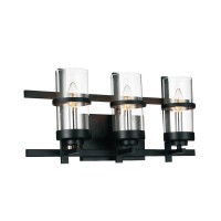 3 Light Wall Sconce With Black Finish