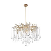 6 Light Chandelier With Gold Leaf Finish