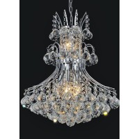 10 Light Down Chandelier With Chrome Finish