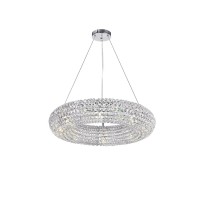 P Let The Veronique 8-Light Chandelier Be The Crown Jewel In Your Dining Room. This Twinkling Down Chandelier Makes Hearts Sing With Its Refined Grace. The Disc-Shaped Frame Enveloped In Glittering Crystals Measures 24 Inches In Diameter. The Suspension H