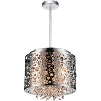 4 Light Drum Shade Mini Pendant With Chrome Finish