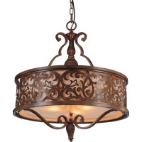 5 Light Drum Shade Chandelier With Brushed Chocolate Finish