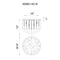 6 Light Drum Shade Flush Mount With Chrome Finish