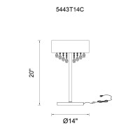 3 Light Table Lamp With Chrome Finish