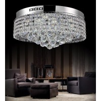 8 Light Drum Shade Flush Mount With Chrome Finish