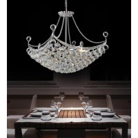 8 Light Down Chandelier With Chrome Finish