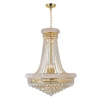 17 Light Down Chandelier With Gold Finish