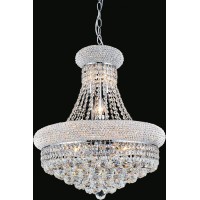 18 Light Down Chandelier With Chrome Finish