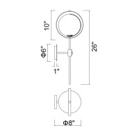 1 Light Wall Light With Brass Finish