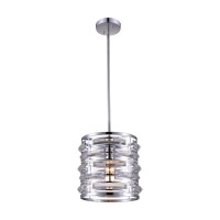 1 Light Drum Shade Mini Chandelier With Chrome Finish