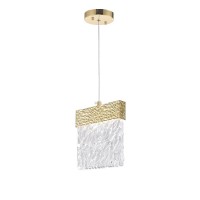 Led Pendant With Gold Leaf Finish