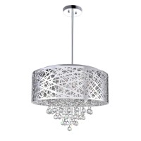 9 Light Drum Shade Chandelier With Chrome Finish