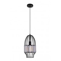 1 Light Down Mini Pendant With Black Finish